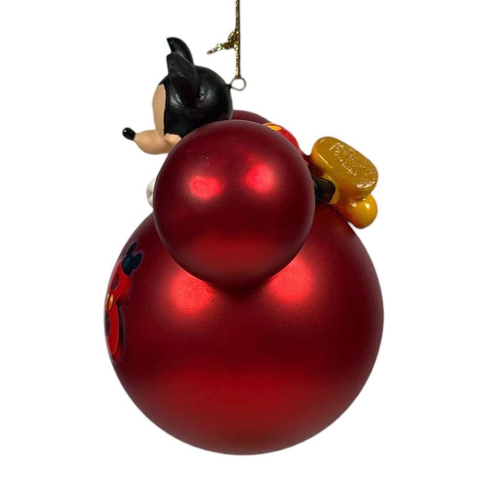 2008 Walt Disney World Red Mickey Mouse Icon Mercury Glass Christmas Ornament - Picture 2 of 7